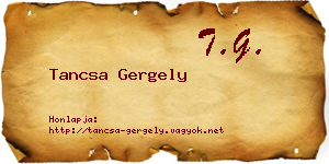 Tancsa Gergely névjegykártya